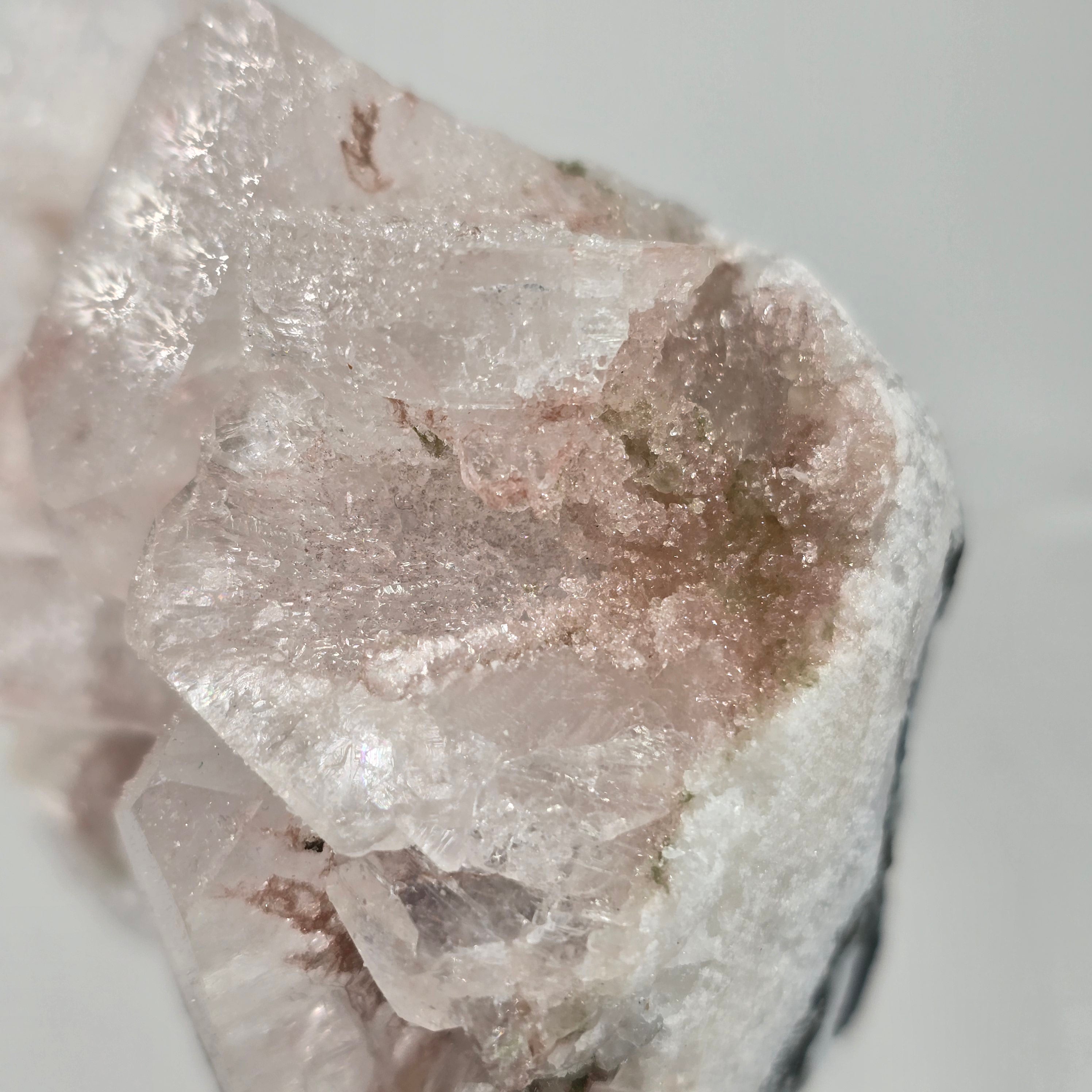 Cinnamon Apophyllite - Hematite Included Tabular Apophyllite on Chalcedony Specimen #11 from Nashik District, Maharashtra, India