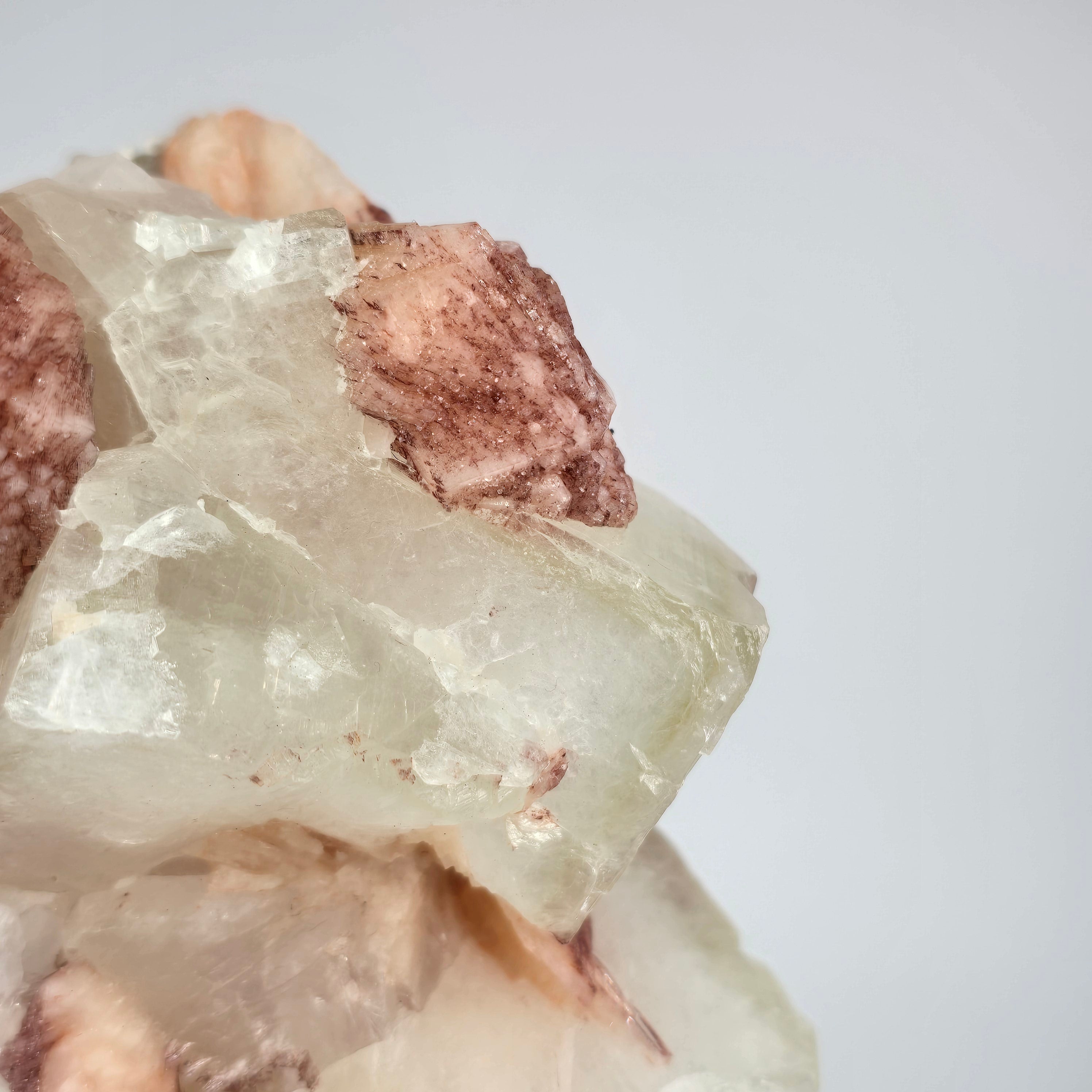 Cherry Jubilee Apophyllite - Cubic Apophyllite with Hematite Included Stilbite Specimen #3 from Nashik District, Maharashtra, India