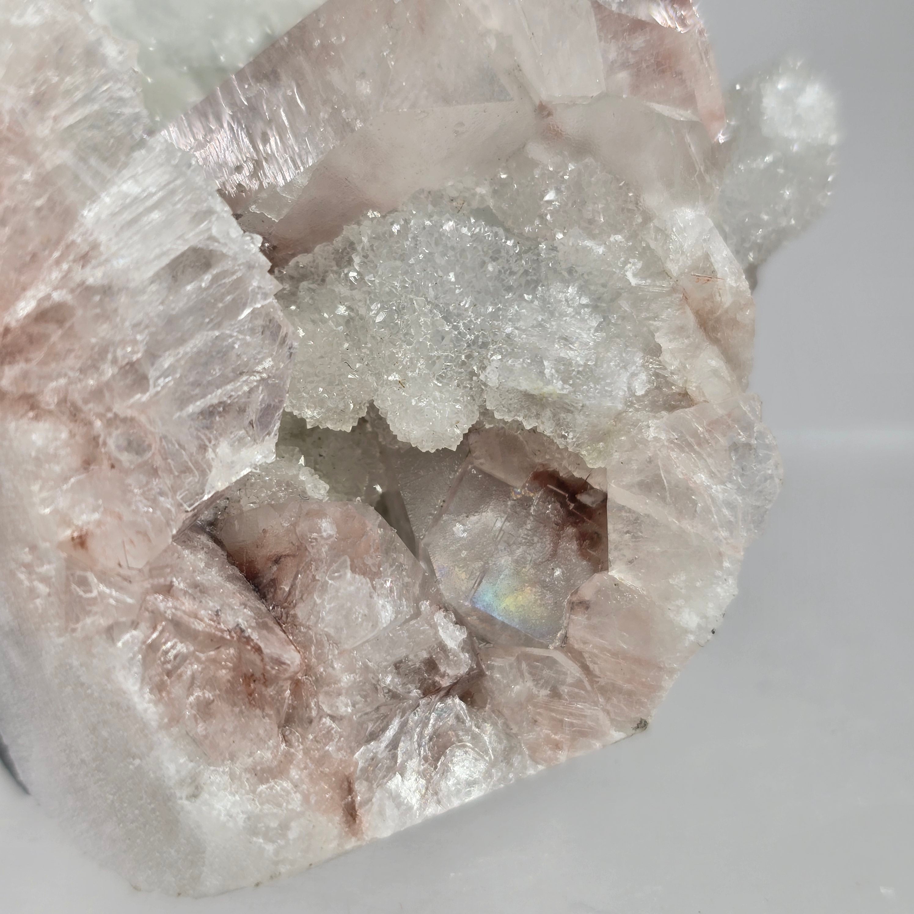 Cinnamon Apophyllite - Hematite Included Tabular Apophyllite on Chalcedony Specimen #21 from Nashik District, Maharashtra, India