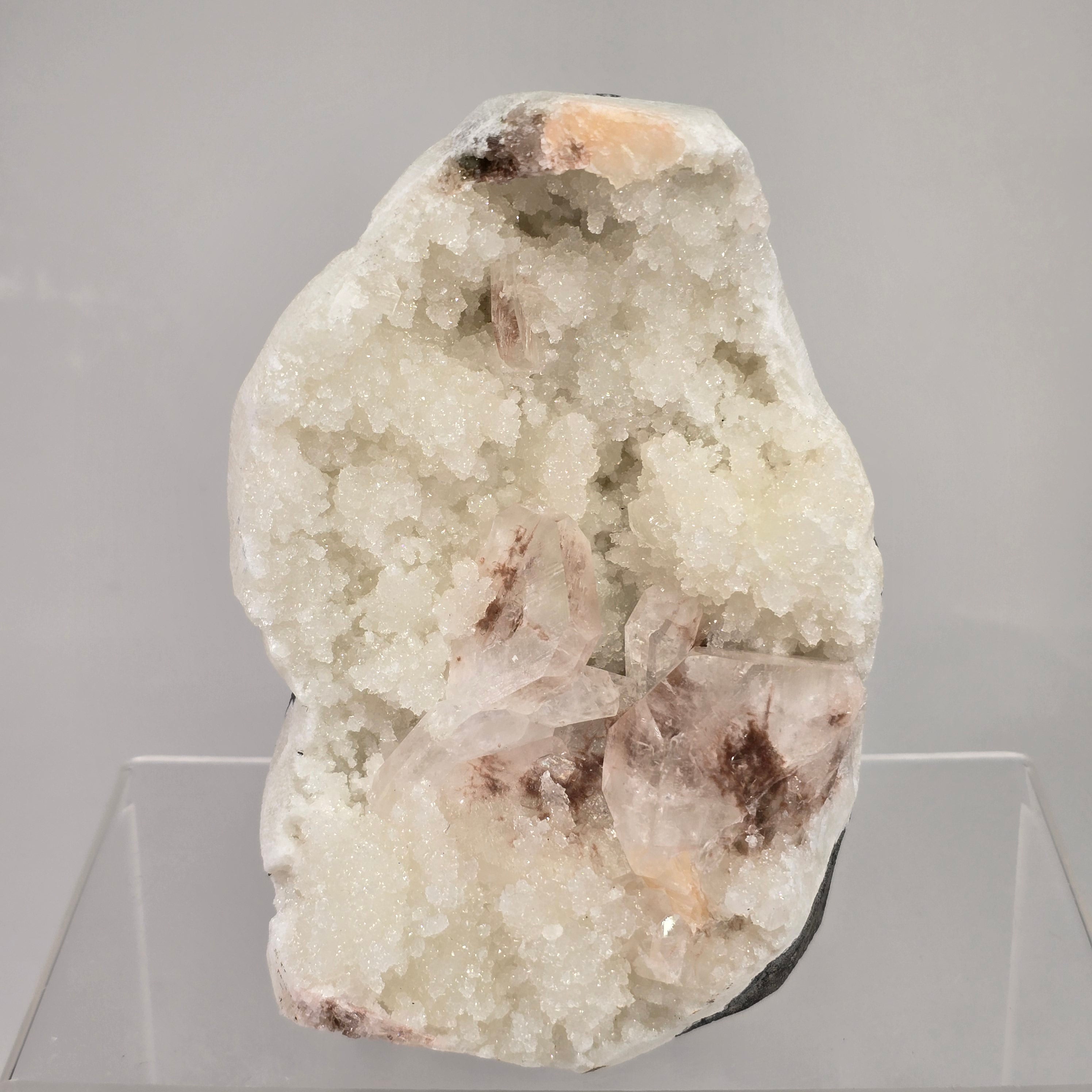 Cinnamon Apophyllite - Hematite Included Tabular Apophyllite on Chalcedony Specimen #6 from Nashik District, Maharashtra, India