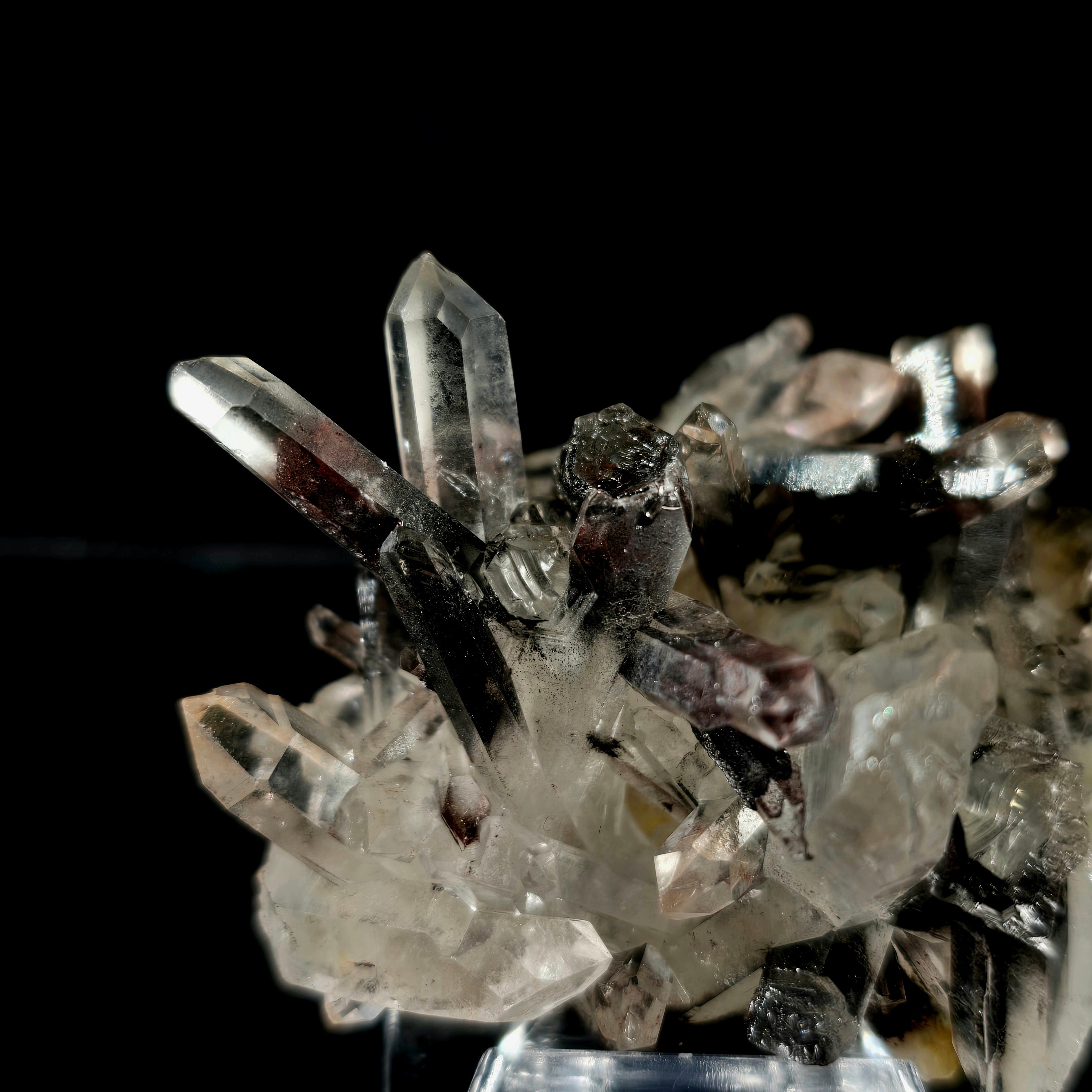 Dragon Phantom Quartz - Hematite Included Quartz with Microcrystalline Druze Specimen #4 from Hyderabad, India