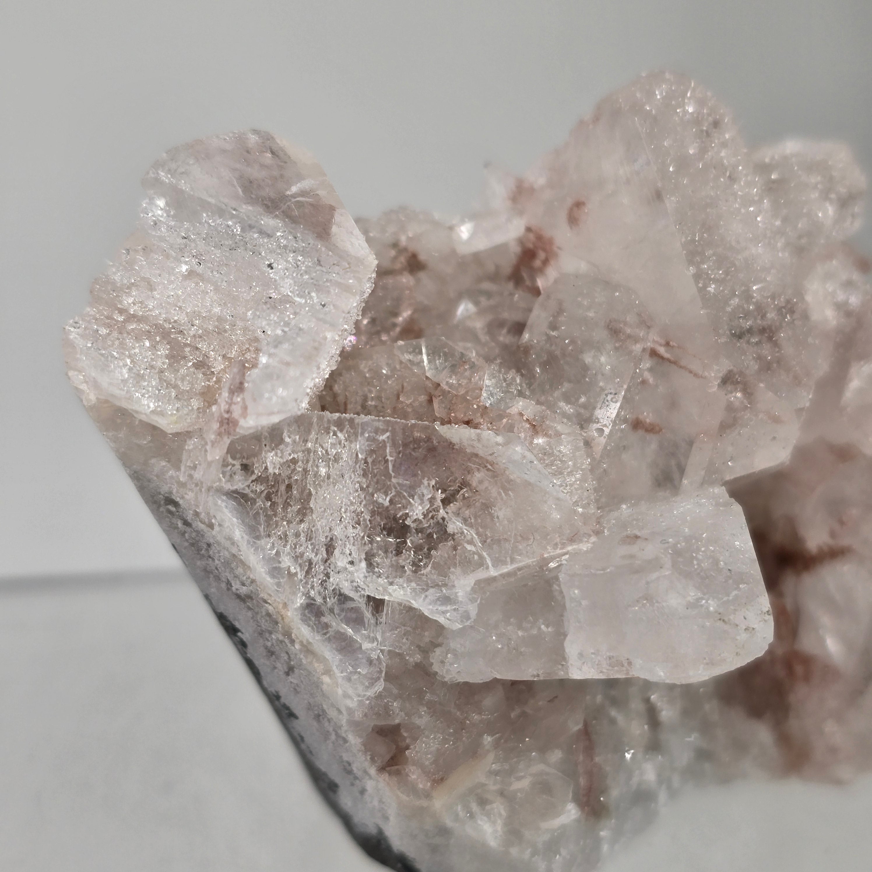 Cinnamon Apophyllite - Hematite Included Tabular Apophyllite on Chalcedony Specimen #11 from Nashik District, Maharashtra, India