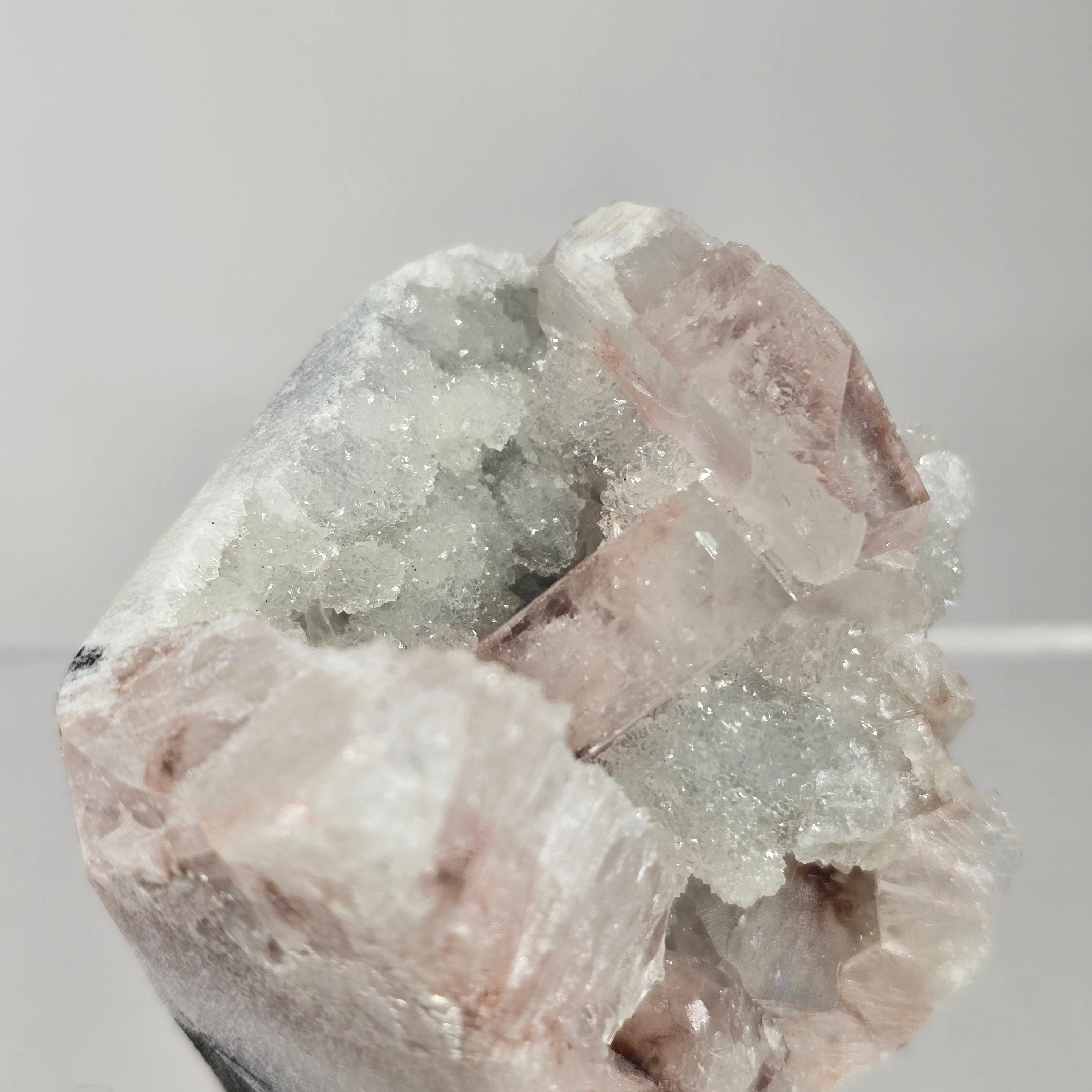 Cinnamon Apophyllite - Hematite Included Tabular Apophyllite on Chalcedony Specimen #21 from Nashik District, Maharashtra, India