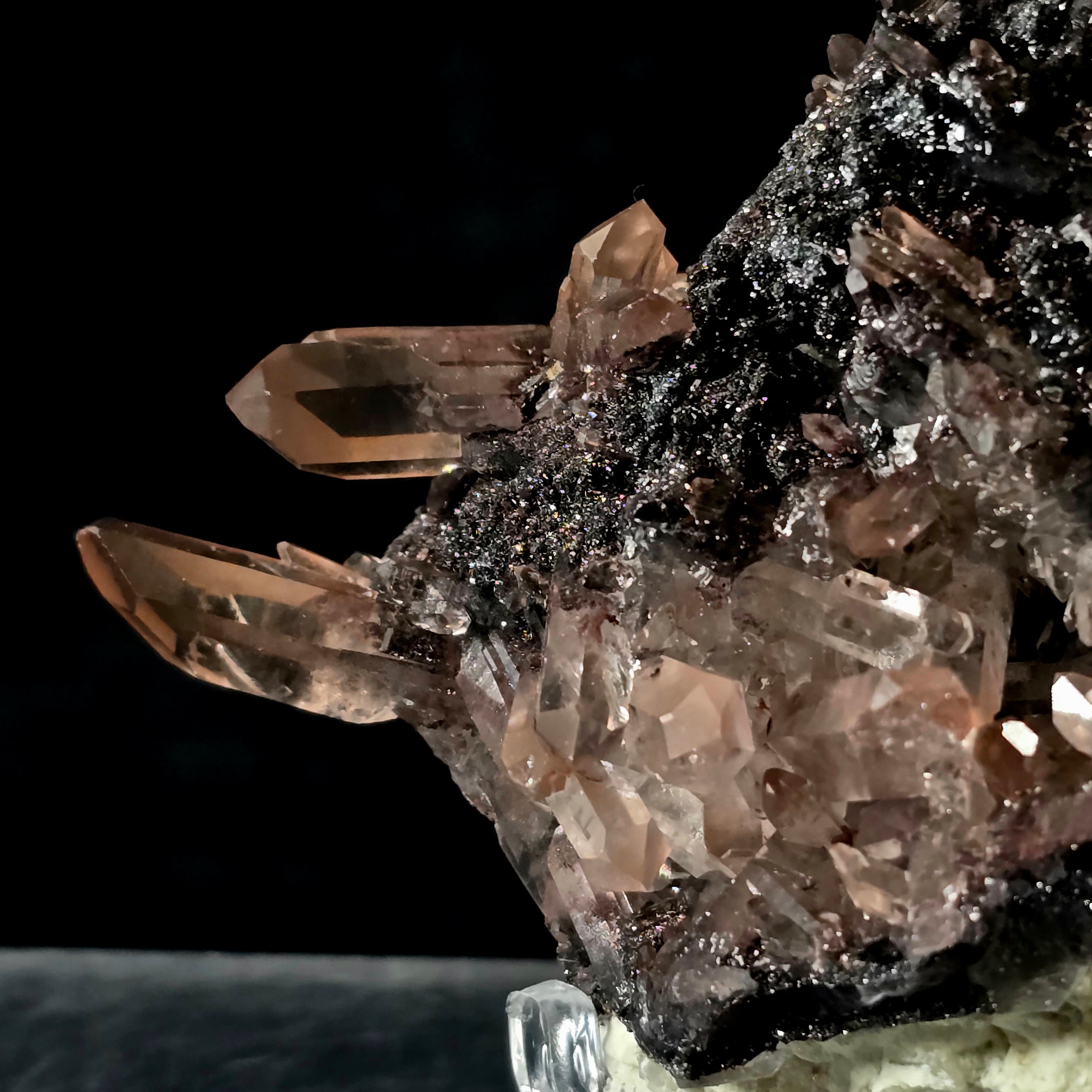 Dragon Phantom Quartz - Hematite Included Quartz with Microcrystalline Druze Specimen #5 from Hyderabad, India