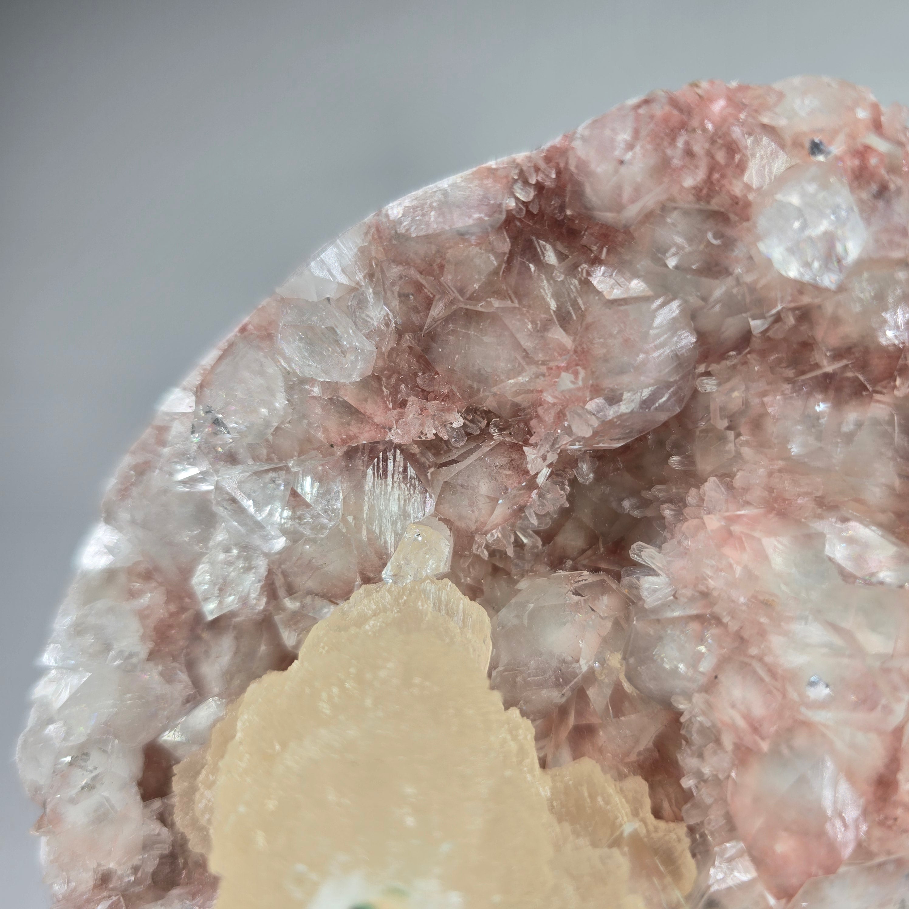 "Cherry Blossom" Diamond Apophyllite with Pink Chalcedony & Stilbite Specimen #12 from Pune District, India