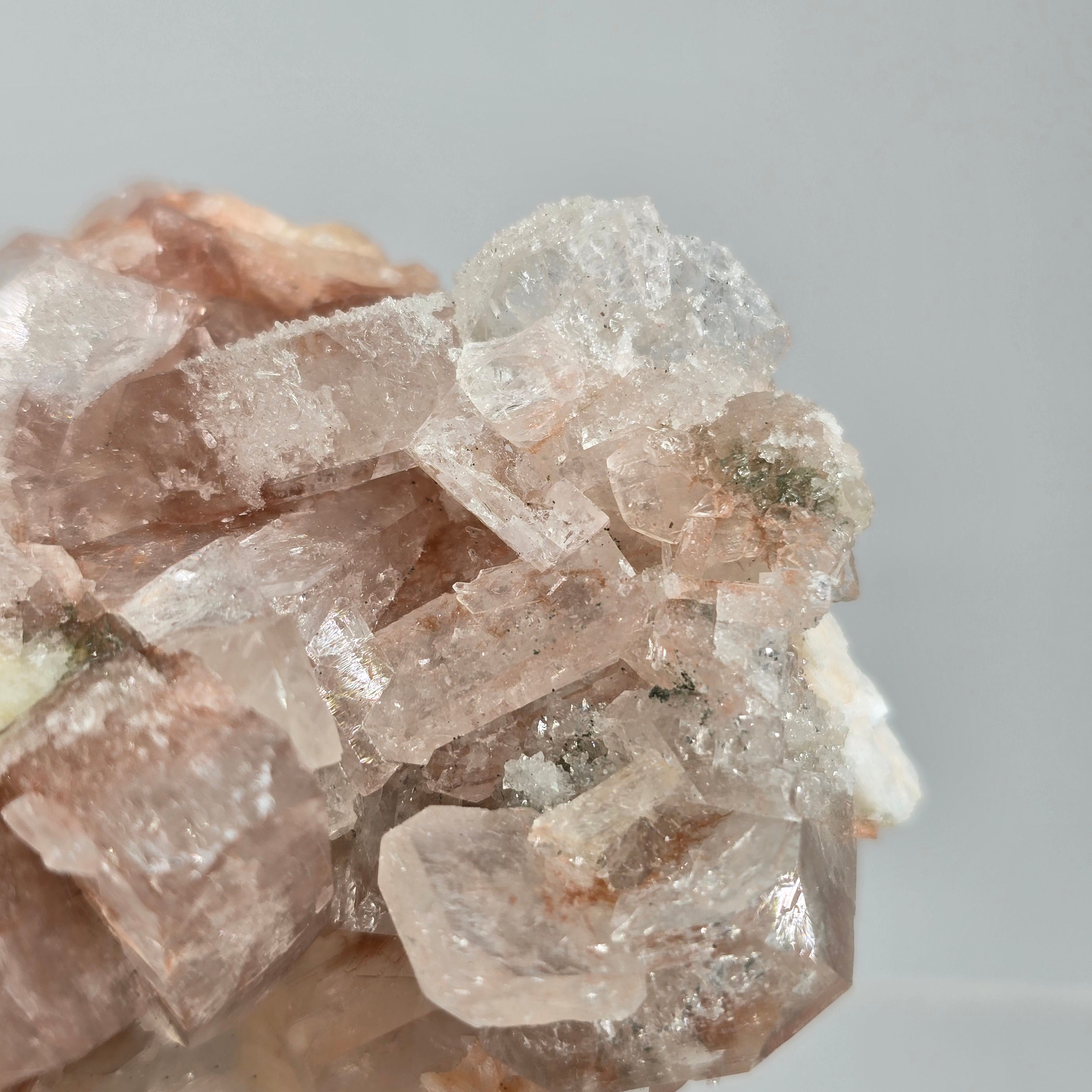 Cinnamon Apophyllite - Hematite Included Tabular Apophyllite on Chalcedony Specimen #17 from Nashik District, Maharashtra, India