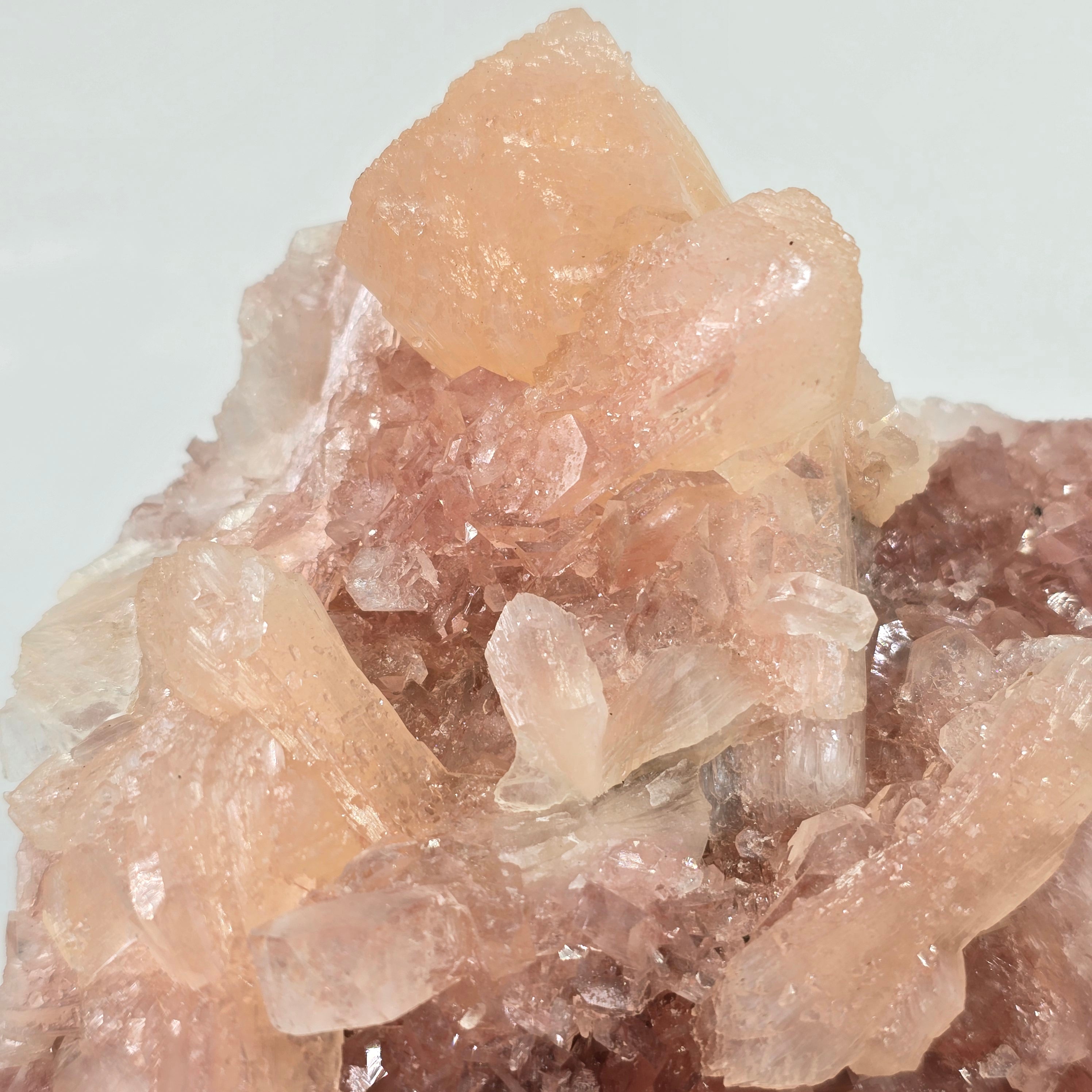 Pink Apophyllite with Peach Stilbite Specimen #11 from Aurangabad District, Maharashtra, India