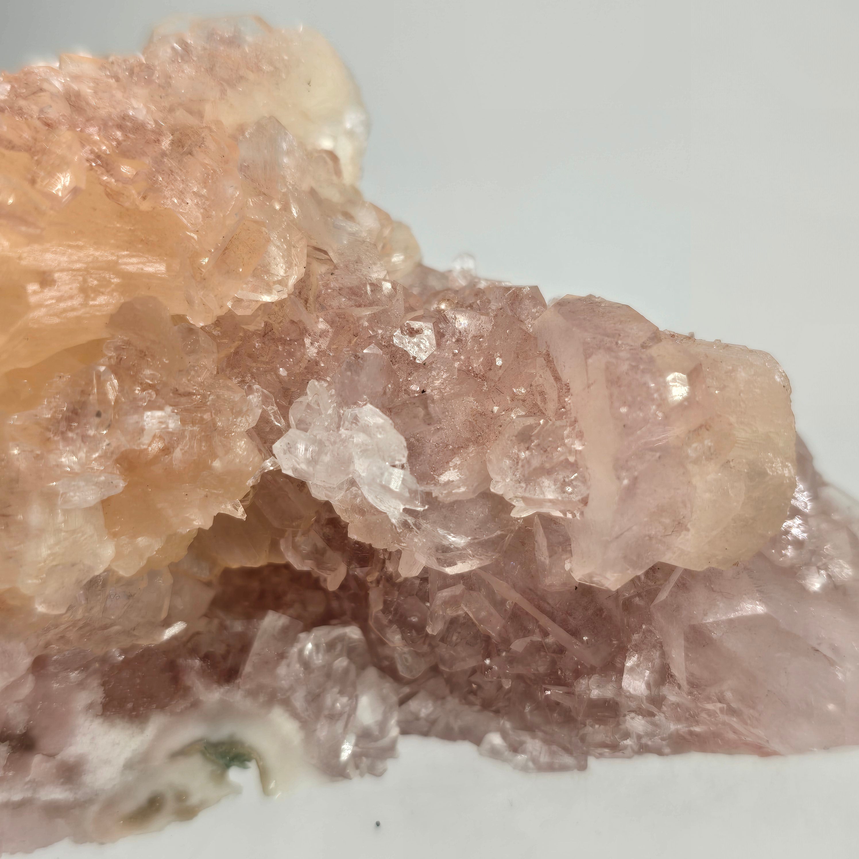 Pink Apophyllite with Peach Stilbite Specimen #6 from Aurangabad District, Maharashtra, India