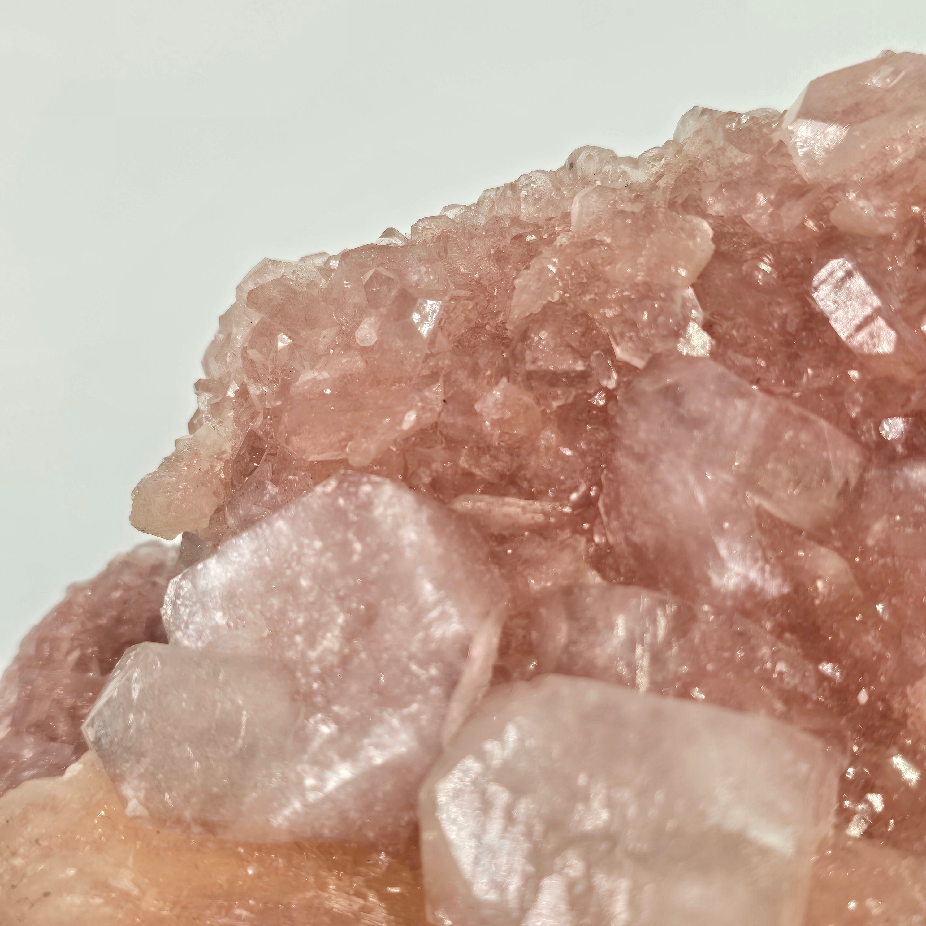 Pink Apophyllite with Peach Stilbite Specimen #13 from Aurangabad District, Maharashtra, India