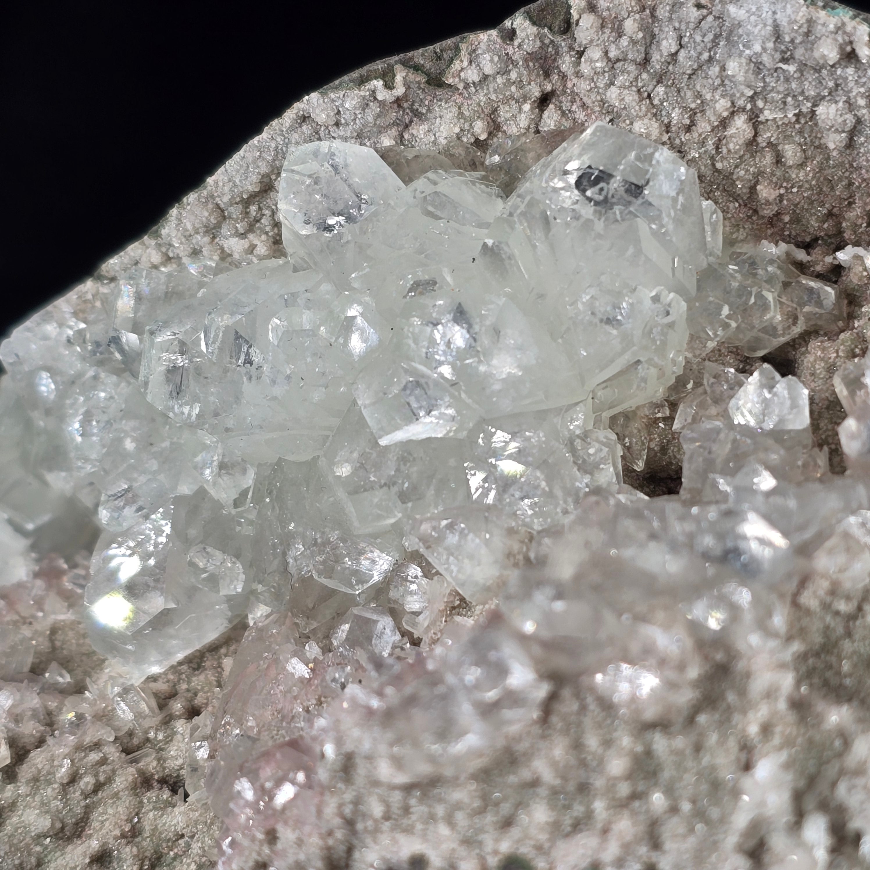 "Cherry Blossom" Diamond Apophyllite with Pink Chalcedony & Stilbite Specimen #14 from Pune District, India