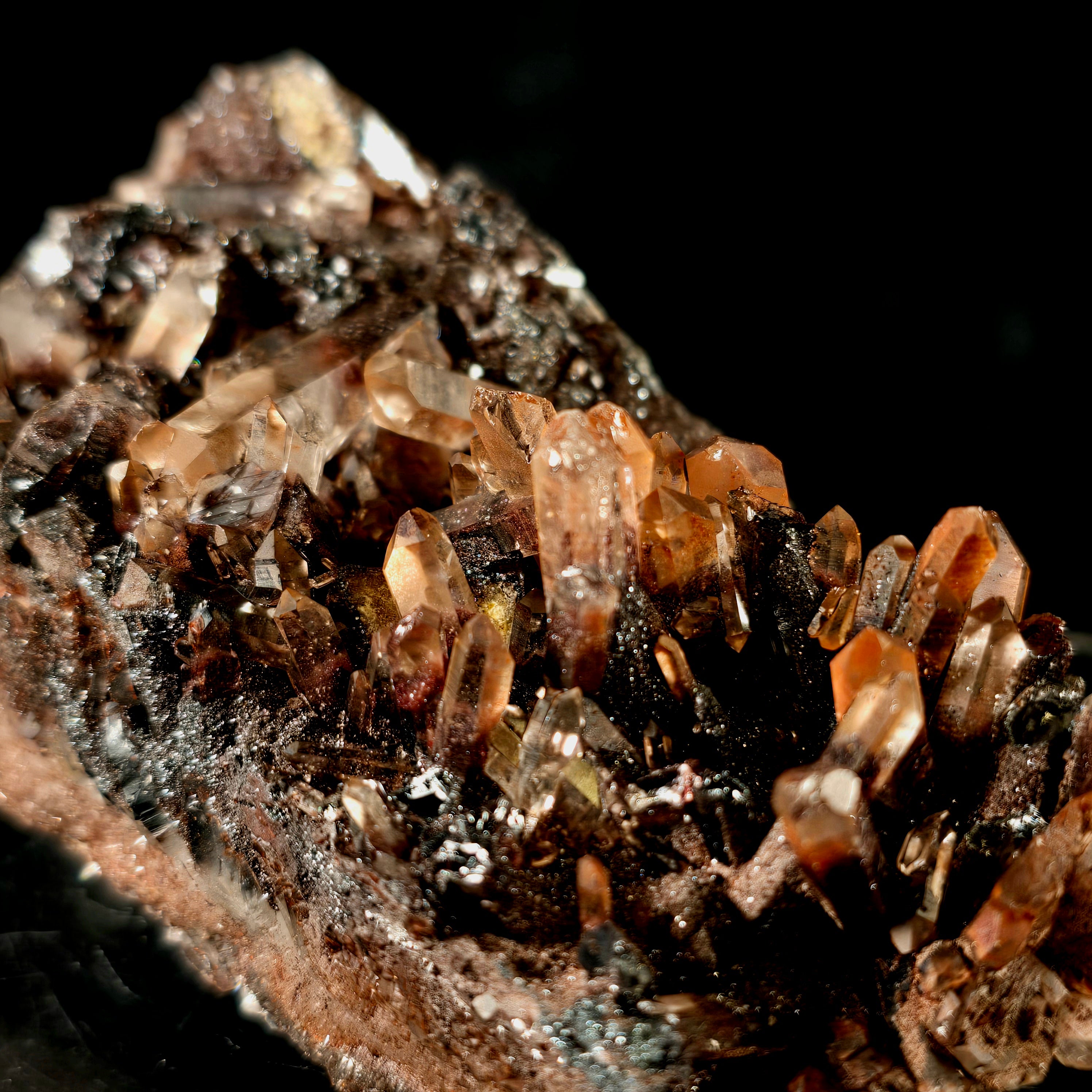 Dragon Phantom Quartz - Hematite Included Quartz with Microcrystalline Druze Specimen #7 from Hyderabad, India