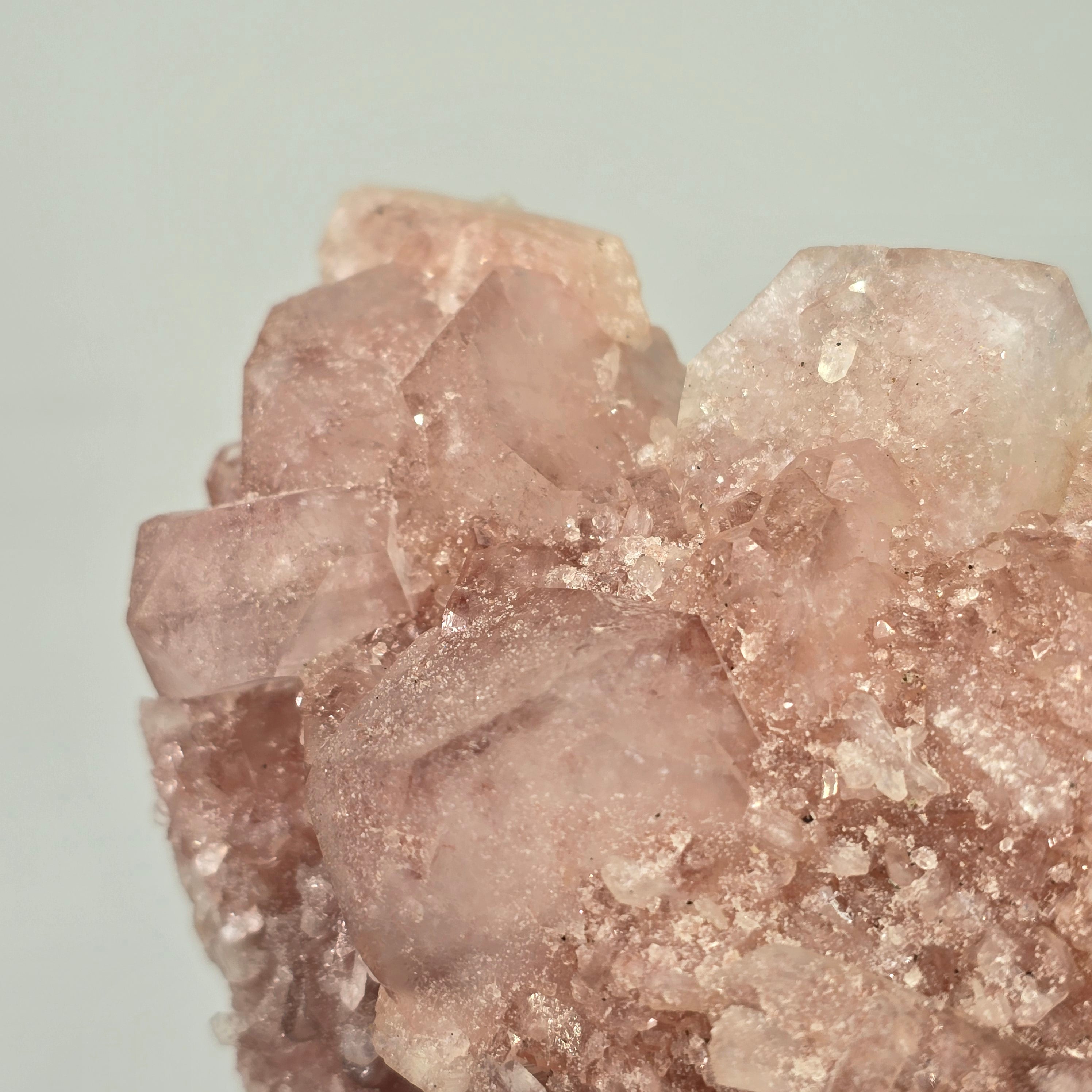 Pink Apophyllite with Peach Stilbite Specimen #9 from Aurangabad District, Maharashtra, India