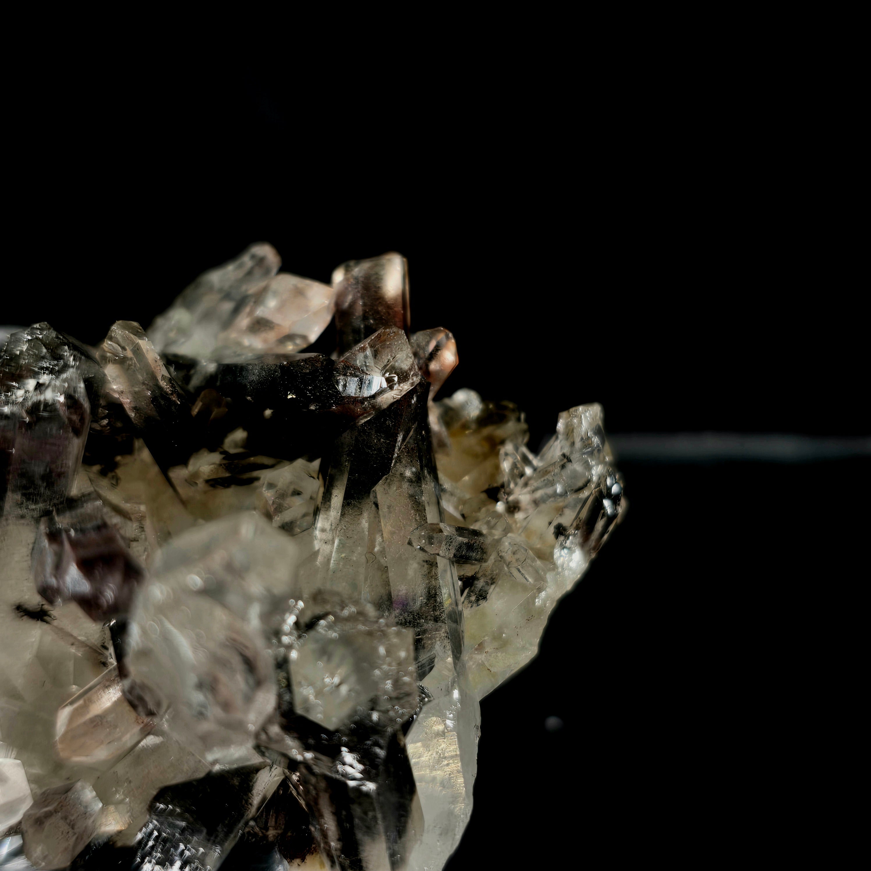 Dragon Phantom Quartz - Hematite Included Quartz with Microcrystalline Druze Specimen #4 from Hyderabad, India