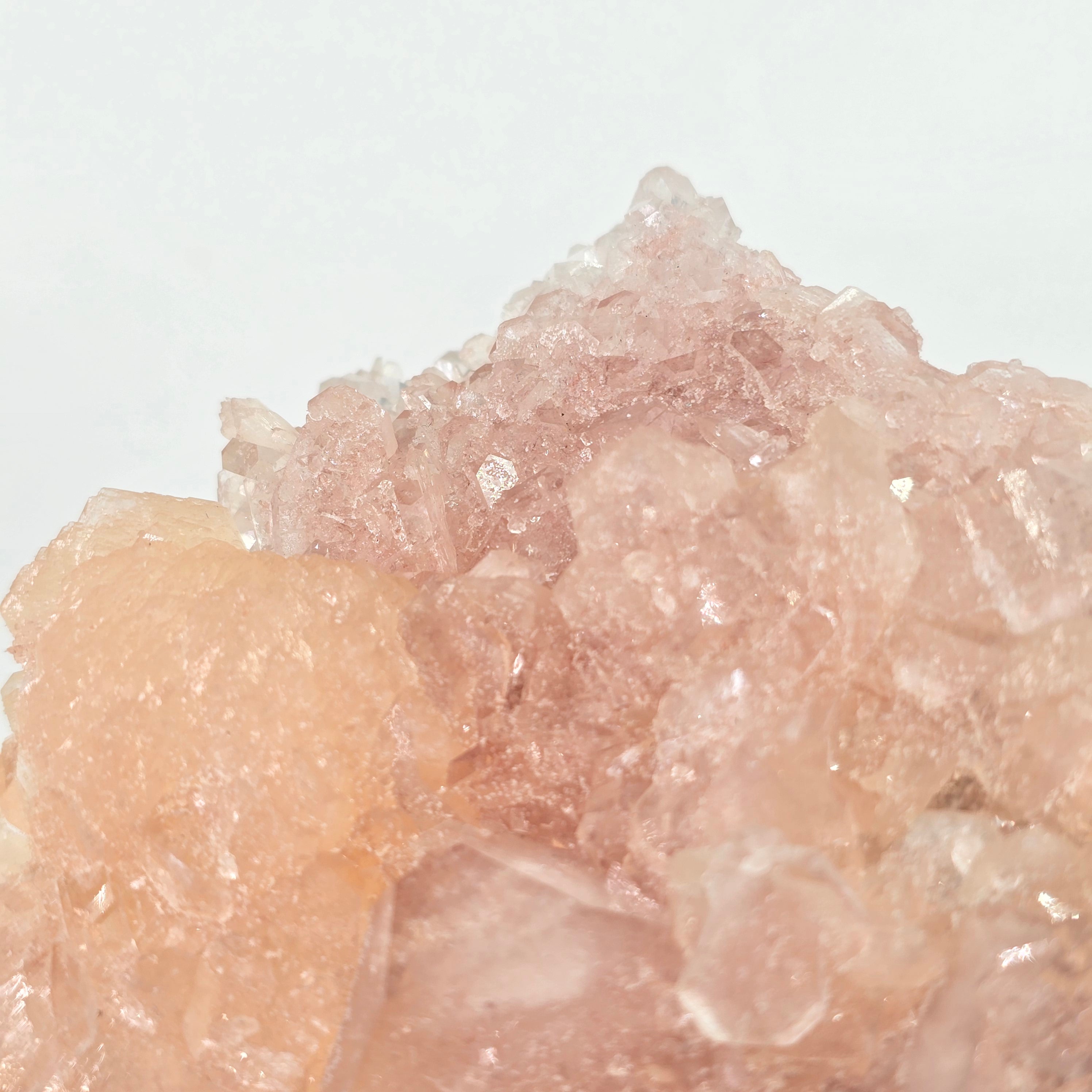 Pink Apophyllite with Peach Stilbite Specimen #12 from Aurangabad District, Maharashtra, India