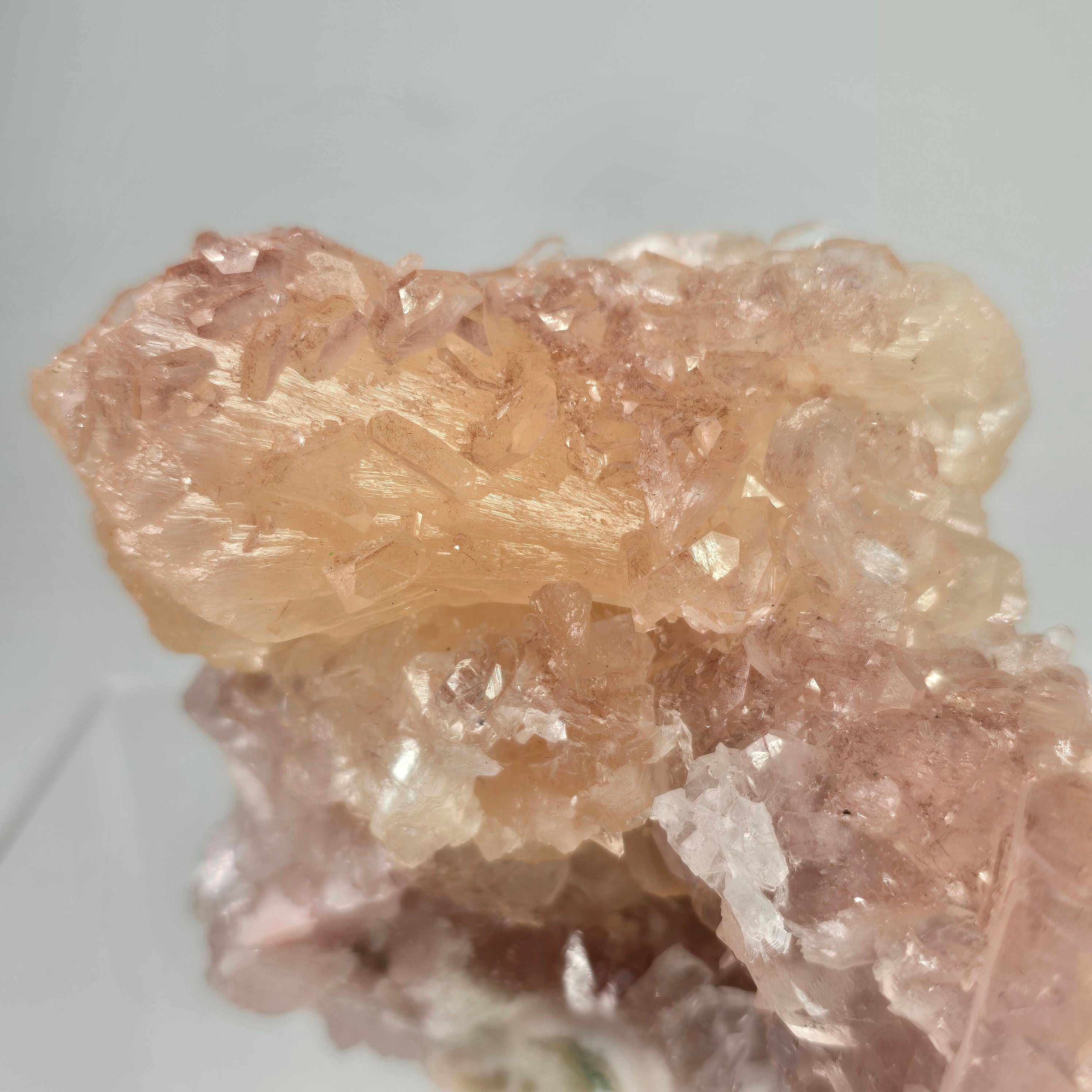 Pink Apophyllite with Peach Stilbite Specimen #6 from Aurangabad District, Maharashtra, India