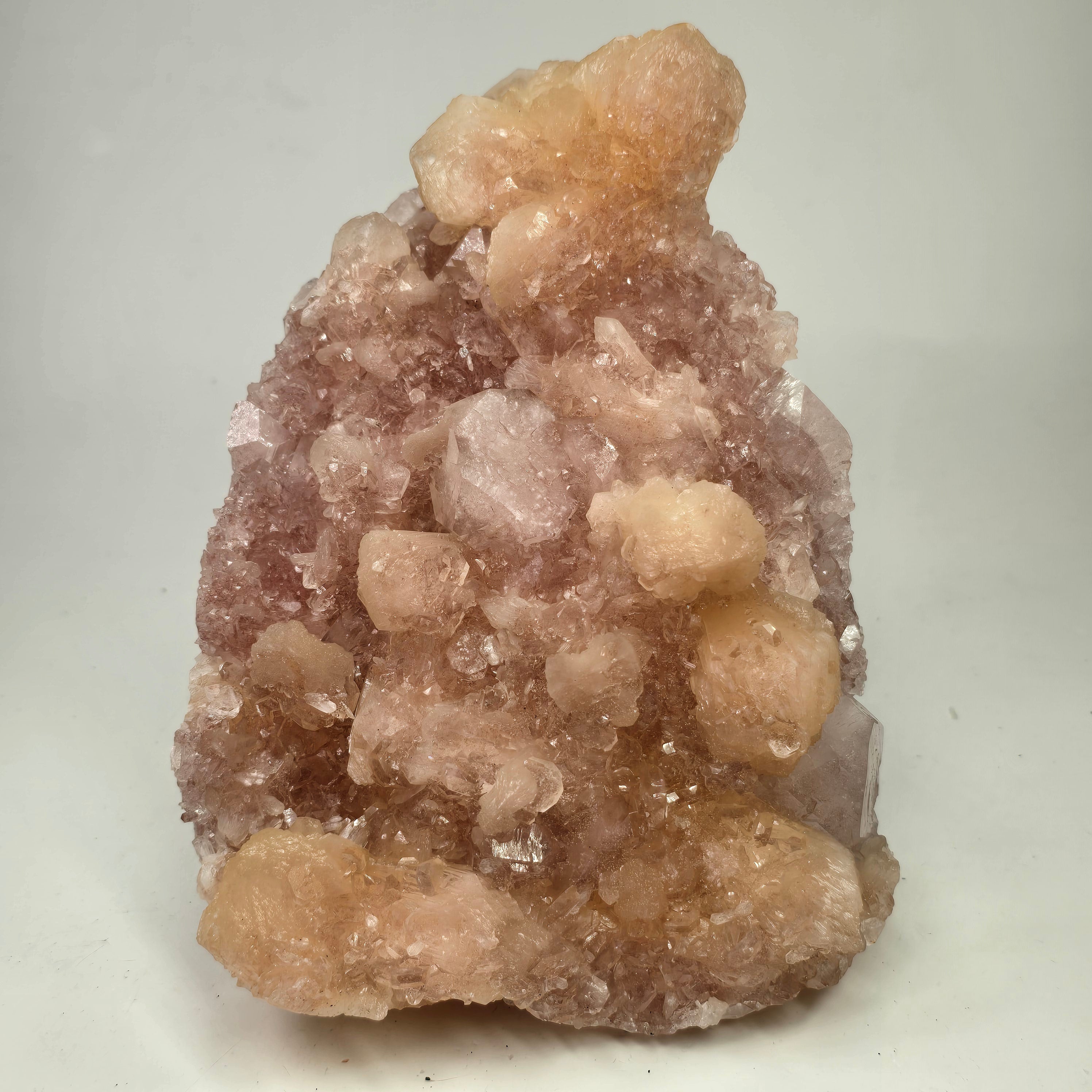 Pink Apophyllite with Peach Stilbite Specimen #10 from Aurangabad District, Maharashtra, India