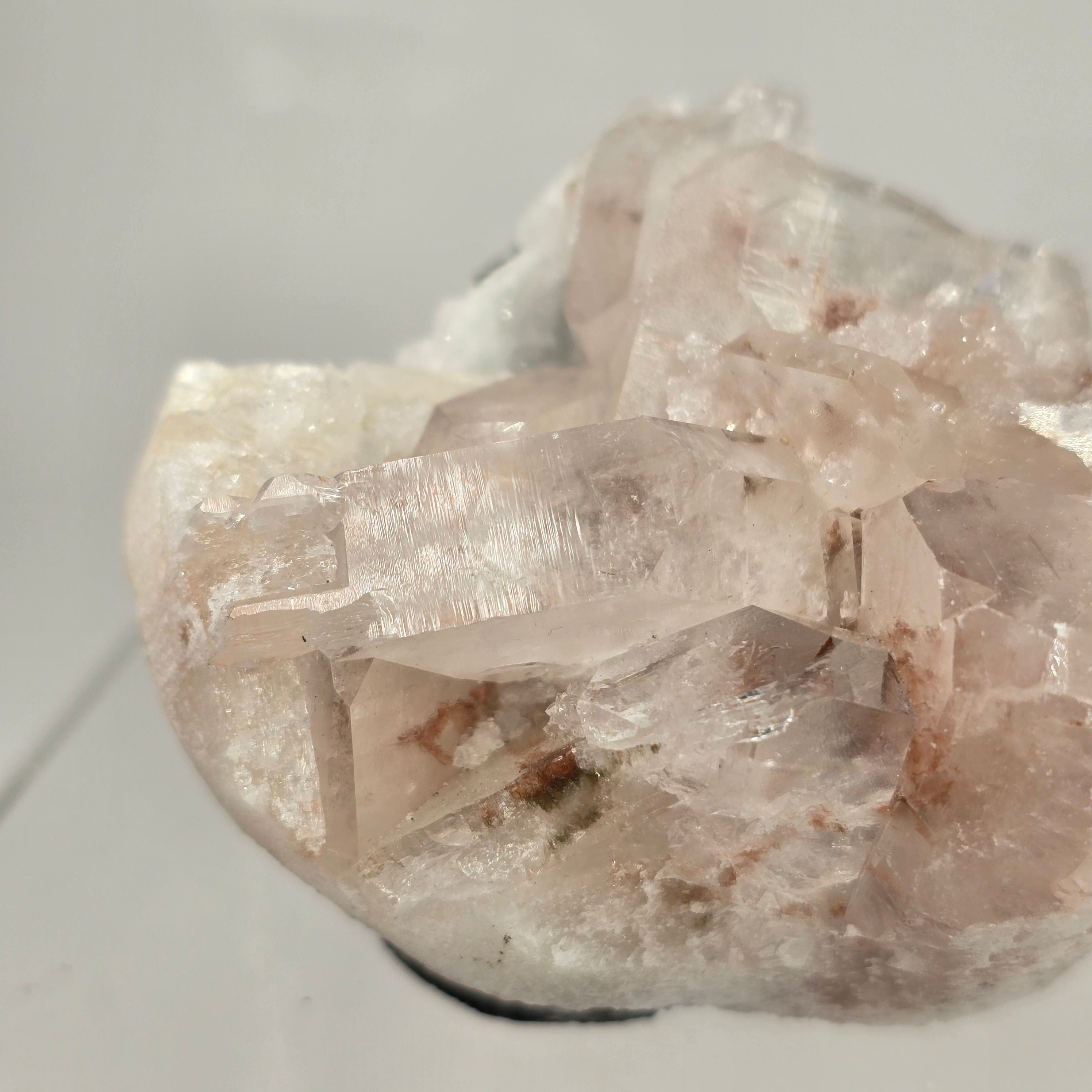 Cinnamon Apophyllite - Hematite Included Tabular Apophyllite on Chalcedony Specimen #19 from Nashik District, Maharashtra, India